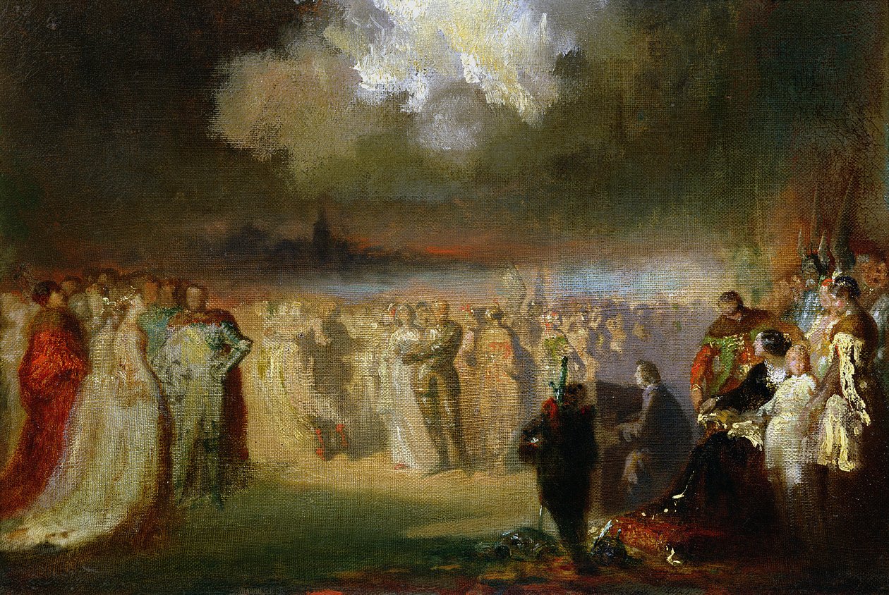 Frederic Chopin (1810-49) im Konzert im Hotel Lambert, Paris, 1840 von Antar Teofil Kwiatowski