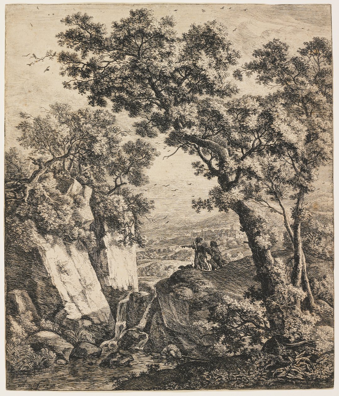 Landschaft mit Tobias und dem Engel, ca. 1660 von Anthonie Waterloo