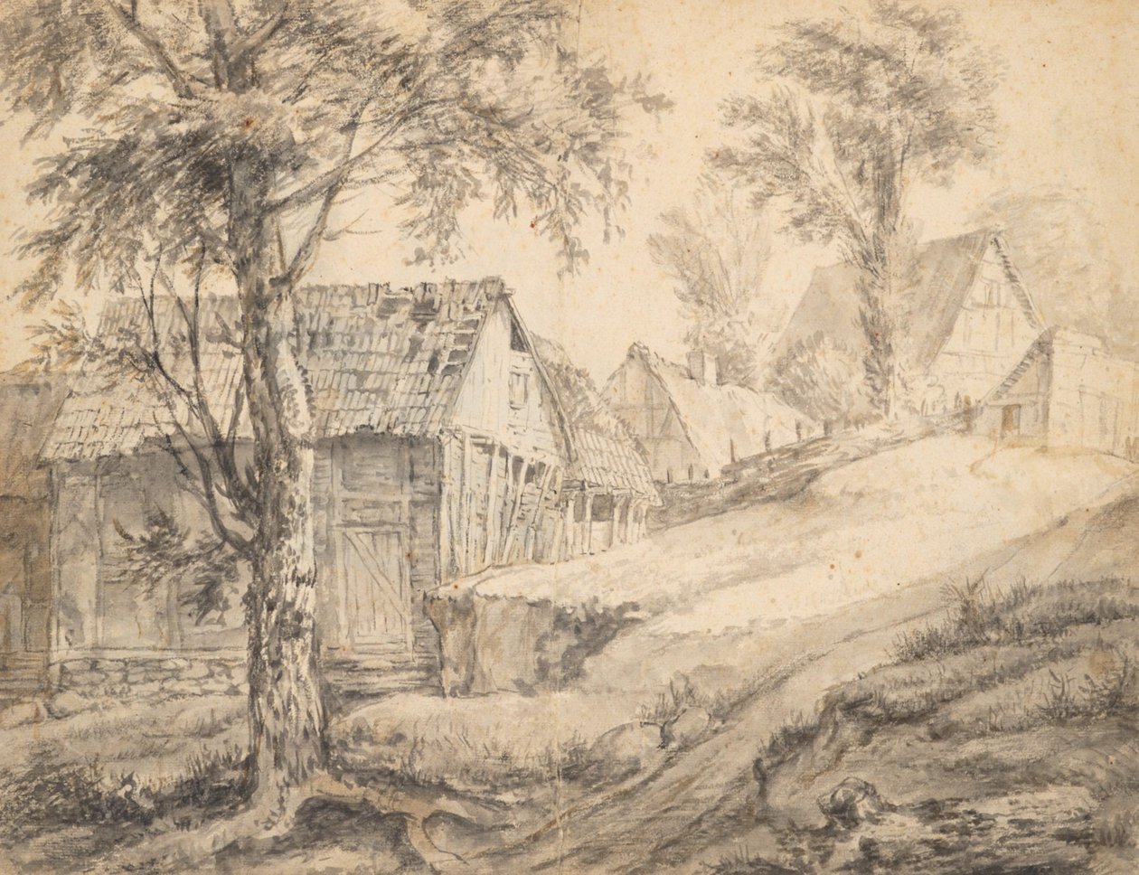 Bauernhof in der Nähe von Danzig (Recto) (?) Baumstudie (Verso) von Anthonie Waterloo