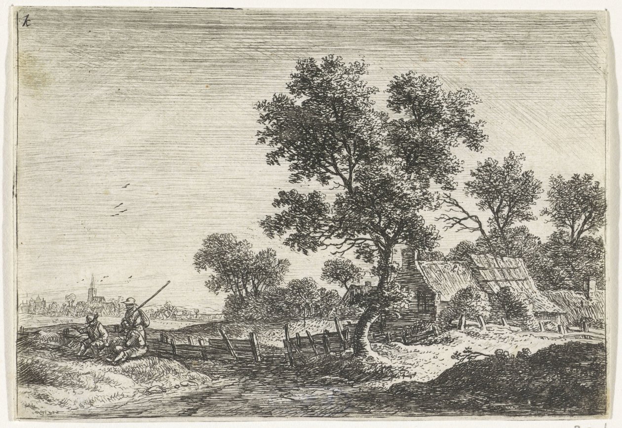 Bauern auf einem Hügel von Anthonie Waterloo