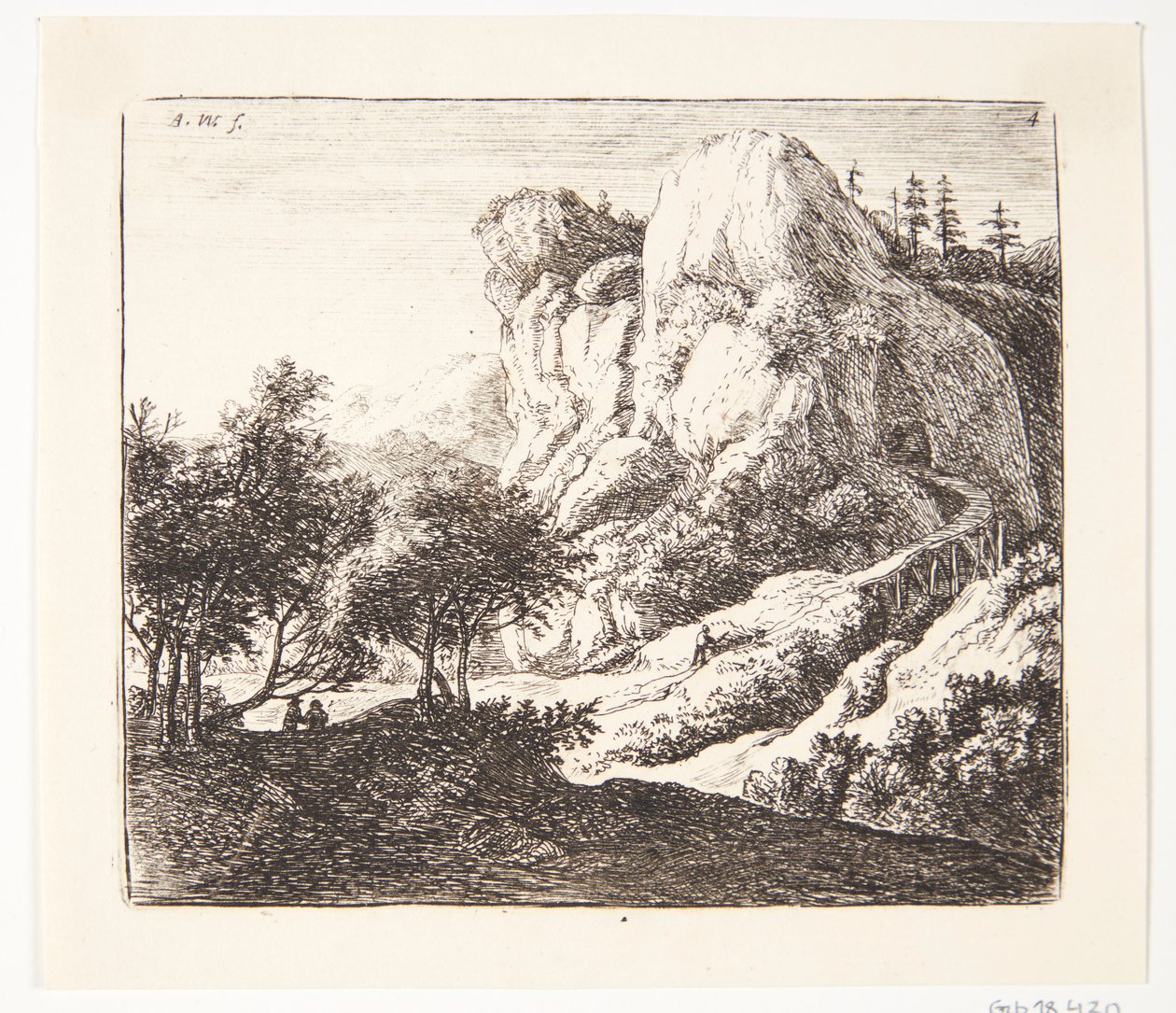 Kleine Holzbrücke von Anthonie Waterloo