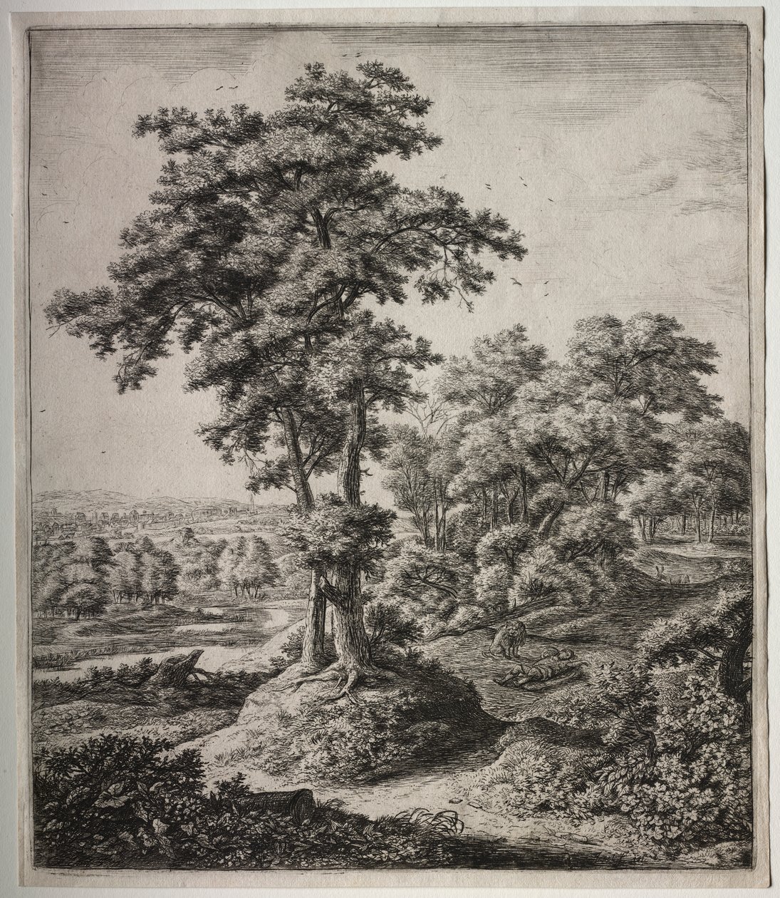 Sechs große aufrechte Landschaften mit Szenen aus dem Alten Testament: Der untreue Prophet von Juda von Anthonie Waterloo
