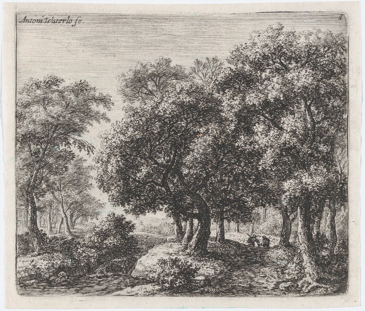 Der Waldweg Les Deux Cavaliers, 17. Jahrhundert von Anthonie Waterloo