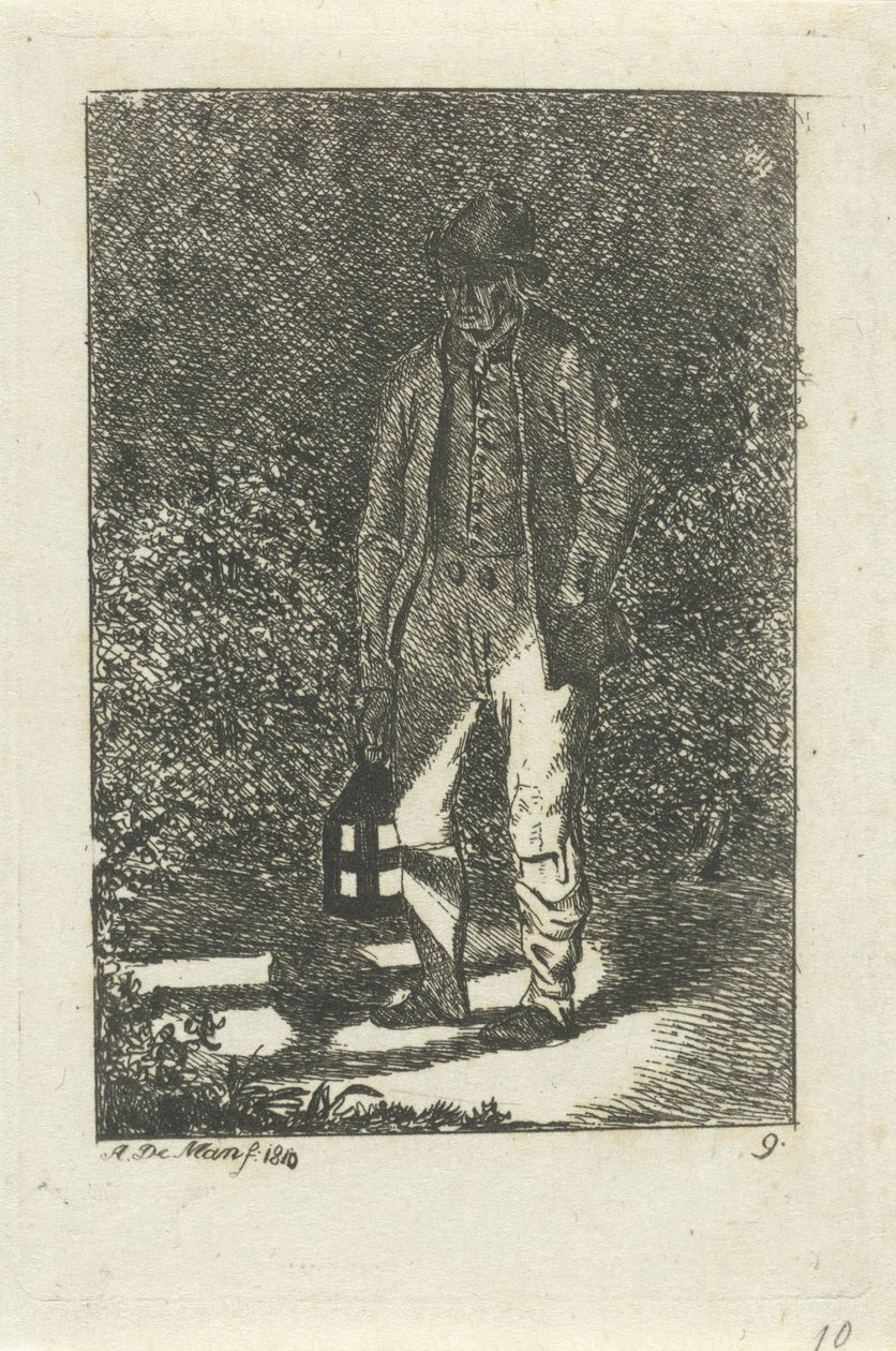 Mann mit einer Laterne von Anthonie Willem Hendrik Nolthenius de Man
