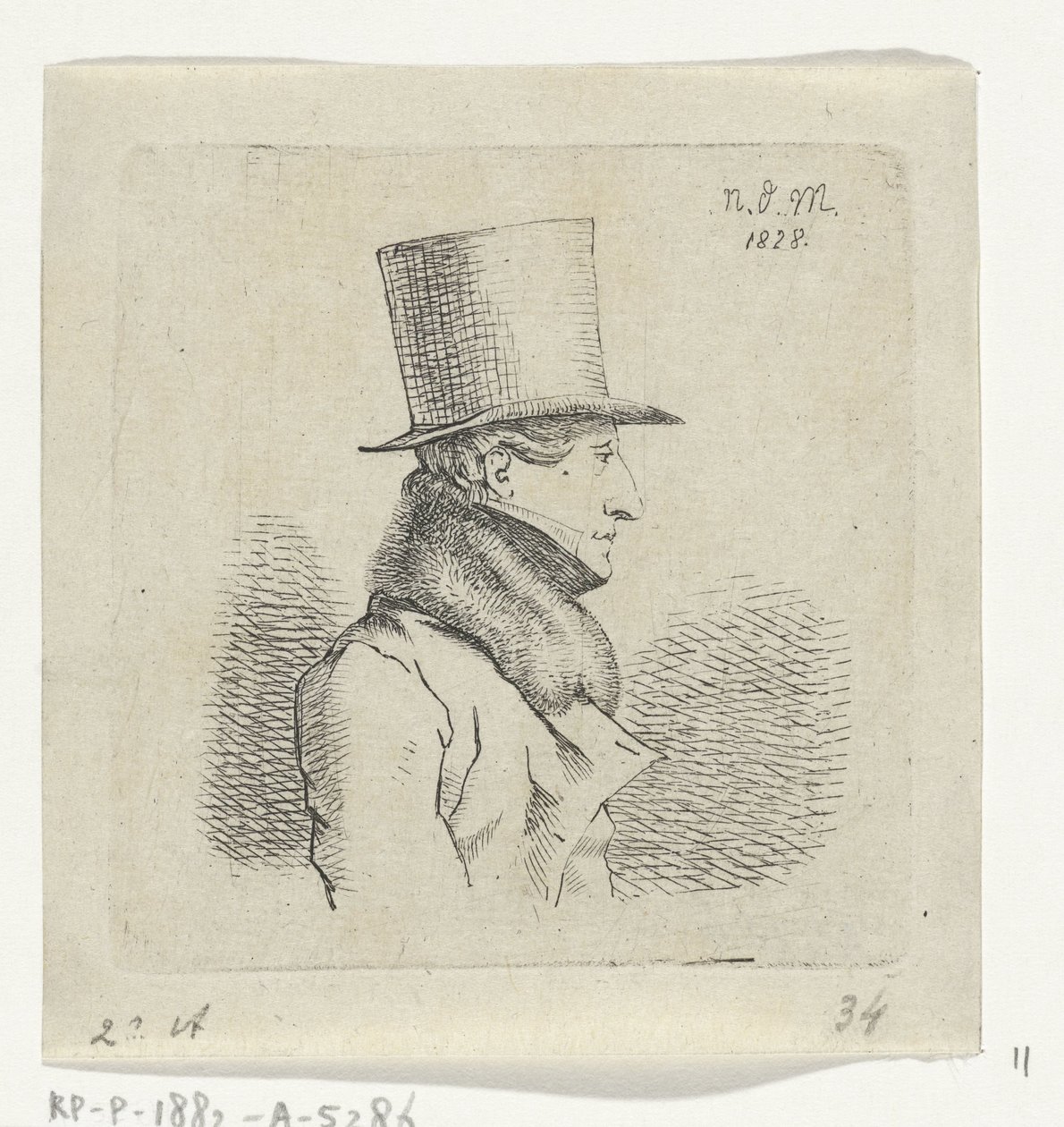 Mann mit hohem Hut von Anthonie Willem Hendrik Nolthenius de Man