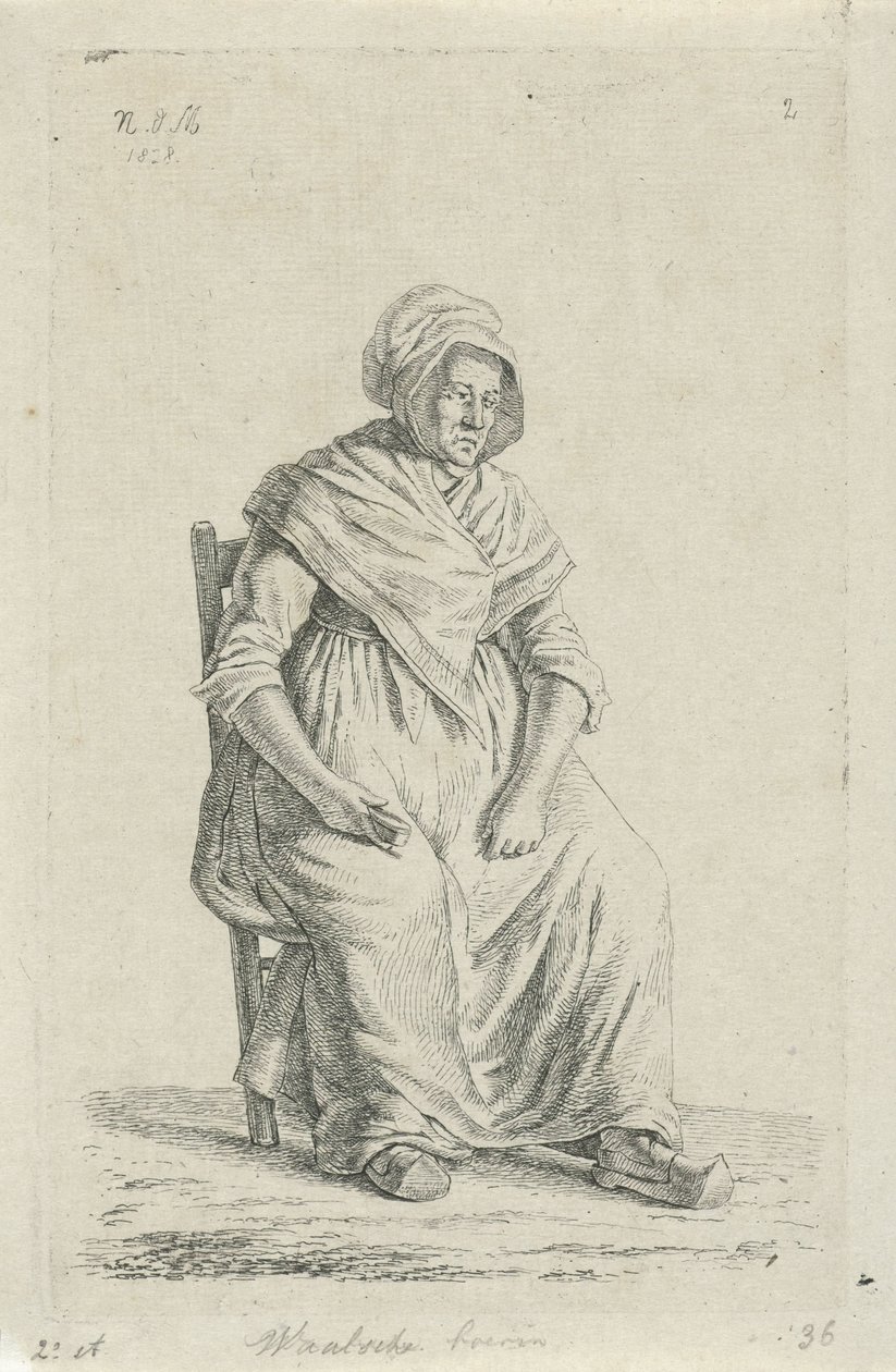 Sitzende Bäuerin aus Wallonien von Anthonie Willem Hendrik Nolthenius de Man