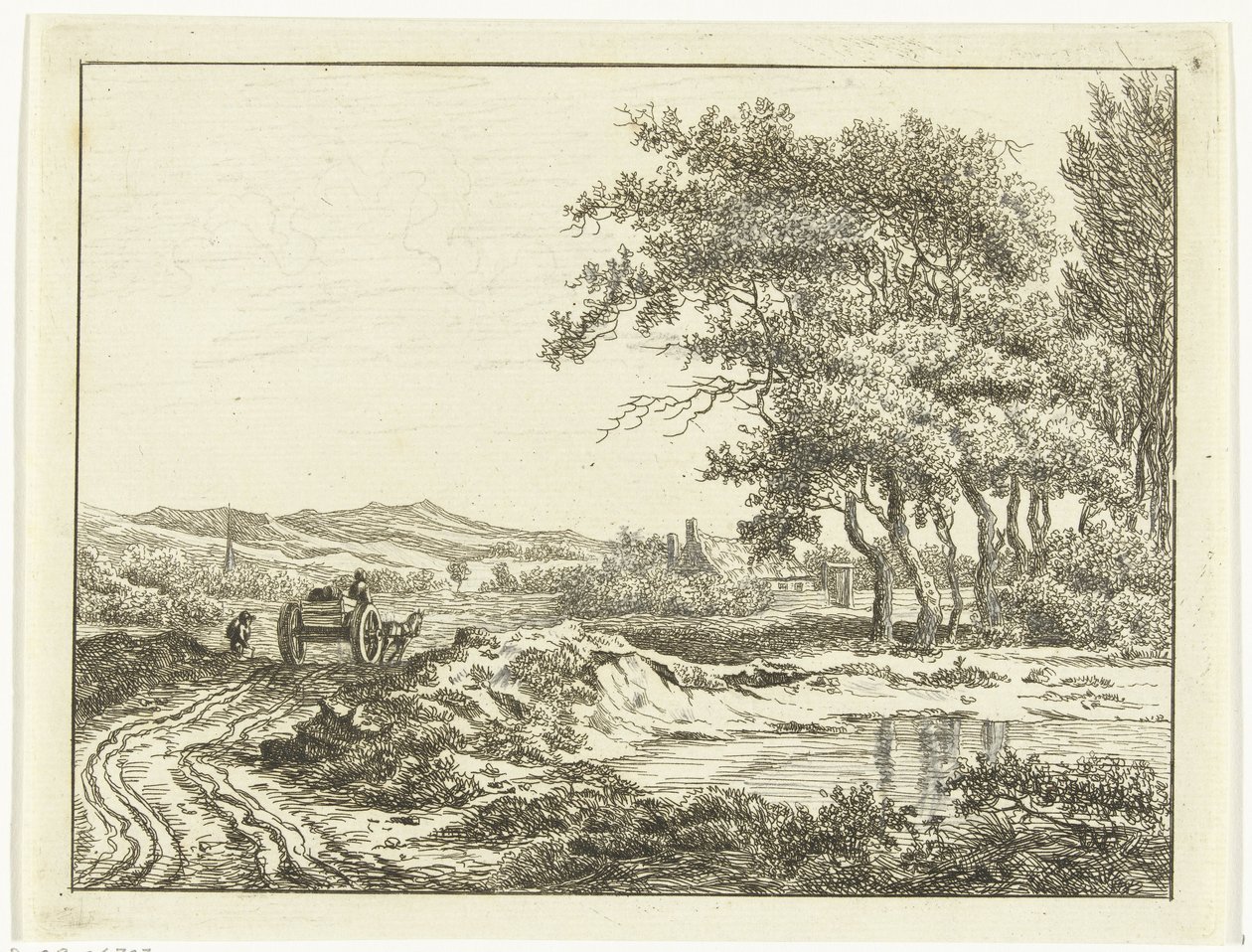 Karren auf einem Landweg bei den Dünen von Anthonie van den Bos