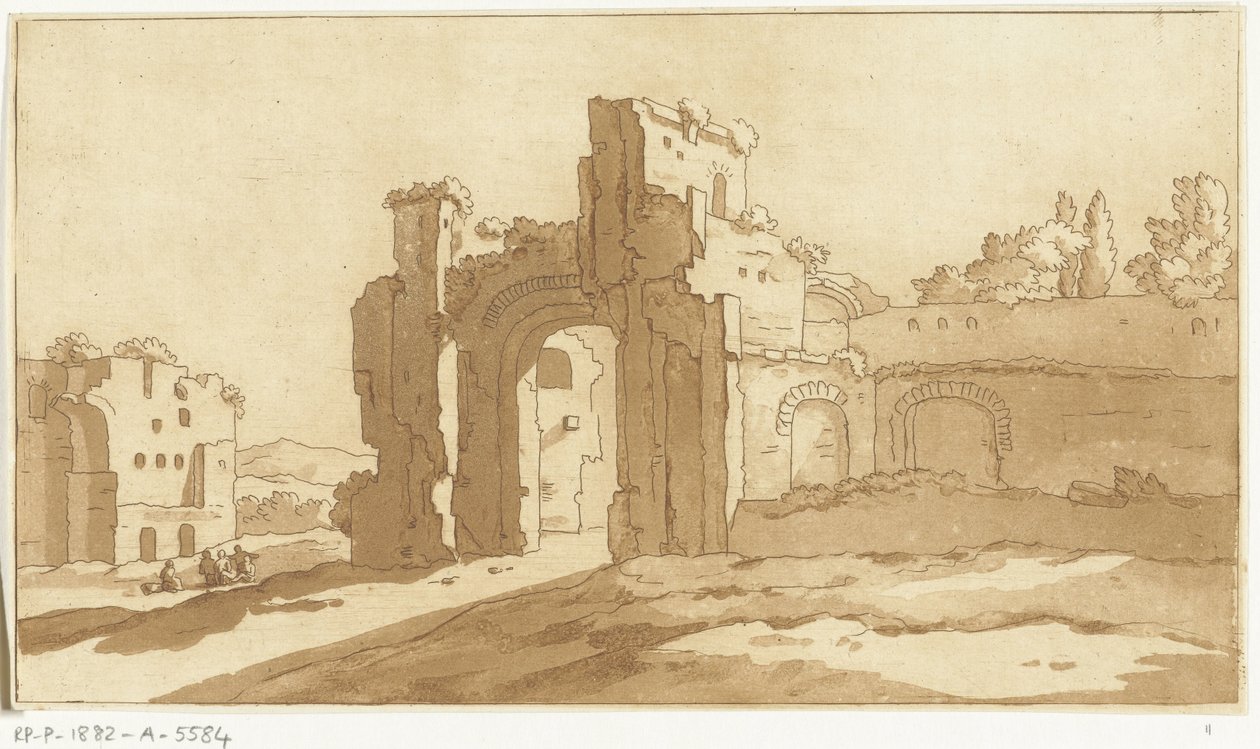 Ruinen des großen Saals der Caracalla-Thermen, Rom von Anthonie van den Bos