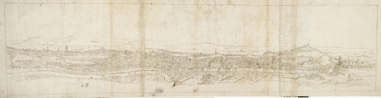 Panoramablick auf Rom vom Monte Mario, Castel S. Angelo im Vordergrund von Anthonis van den Wyngaerde