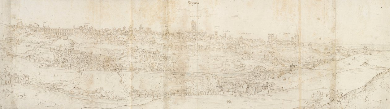 Panoramablick auf Segovia von Osten, ca. 1560-1570 von Anthonis van den Wyngaerde