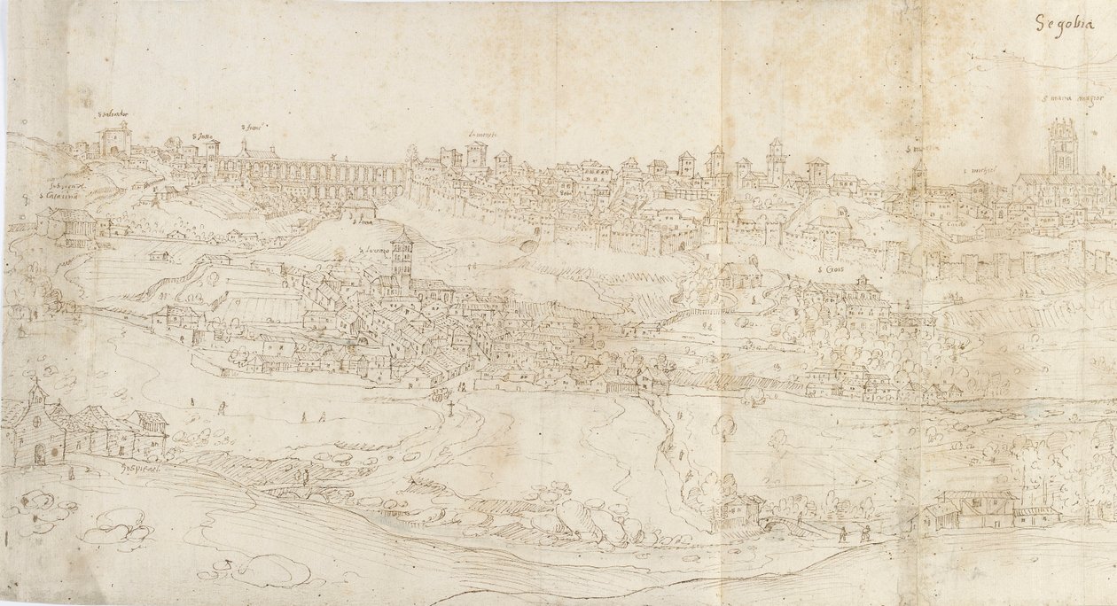Panoramablick auf Segovia von Osten von Anthonis van den Wyngaerde