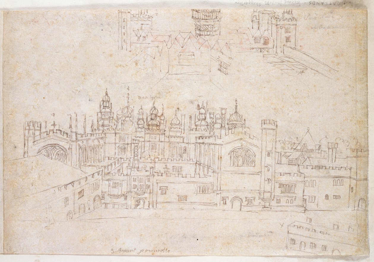 Studien des Palastes von Oatlands und Hampton Court, ca. 1544 von Anthonis van den Wyngaerde