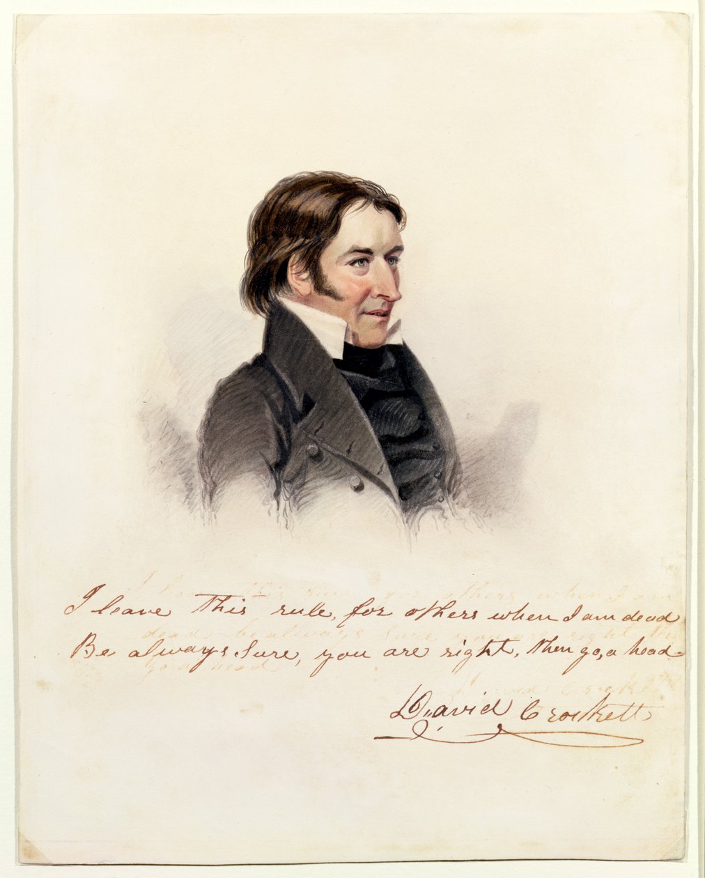 Porträt von David Crockett, 1834 von Anthony Lewis De Rose