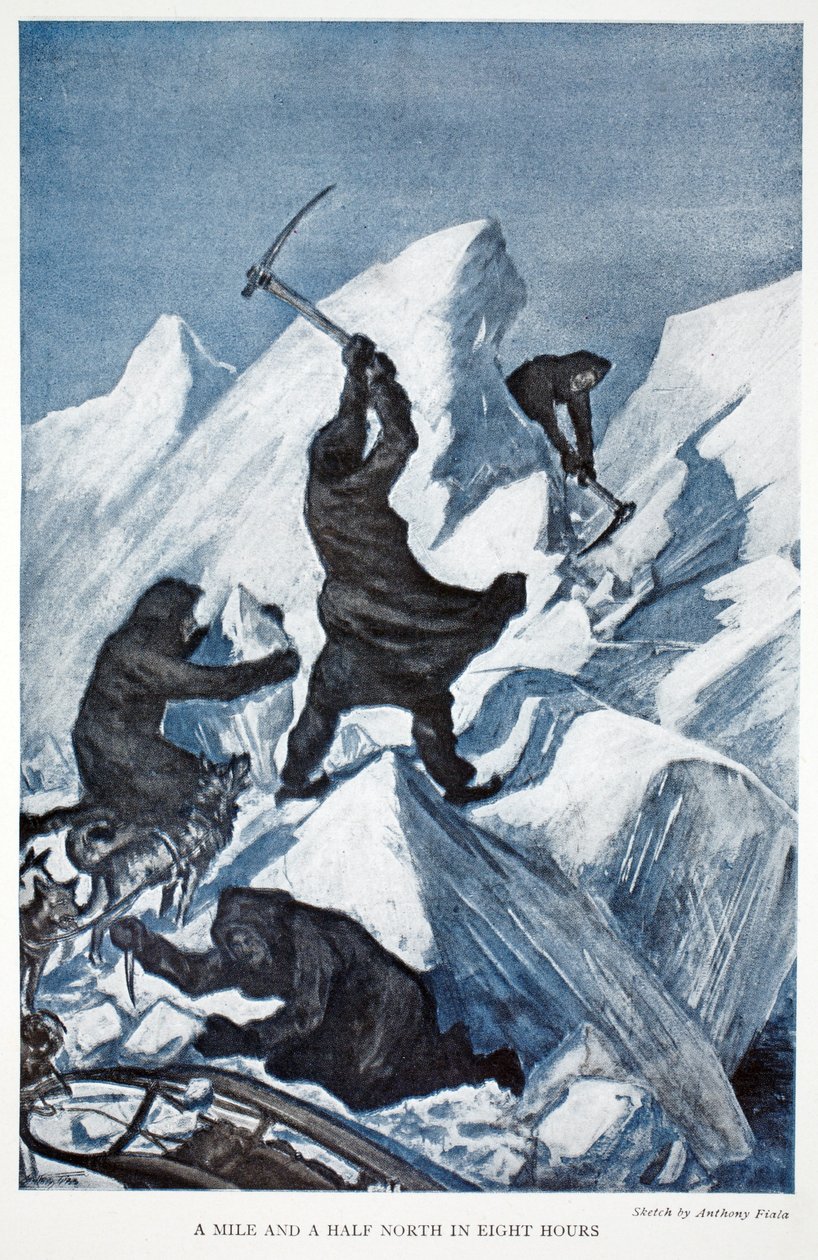 Eine Meile und eine halbe in acht Stunden, veröffentlicht in London 1907 von Anthony Fiala
