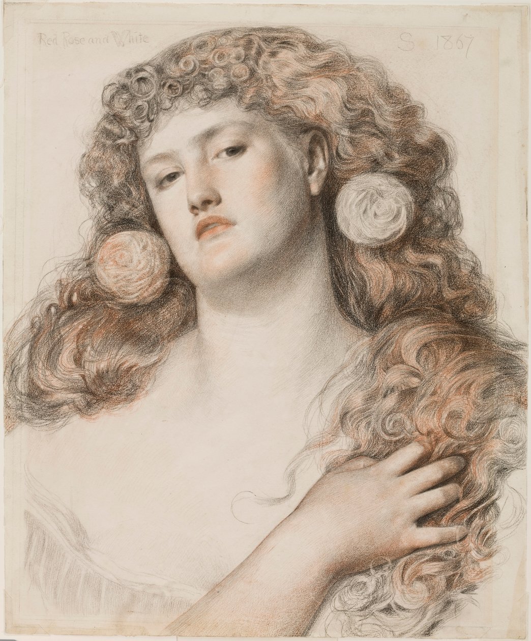 Rote Rose und Weiße, 1867 von Anthony Frederick Augustus Sandys