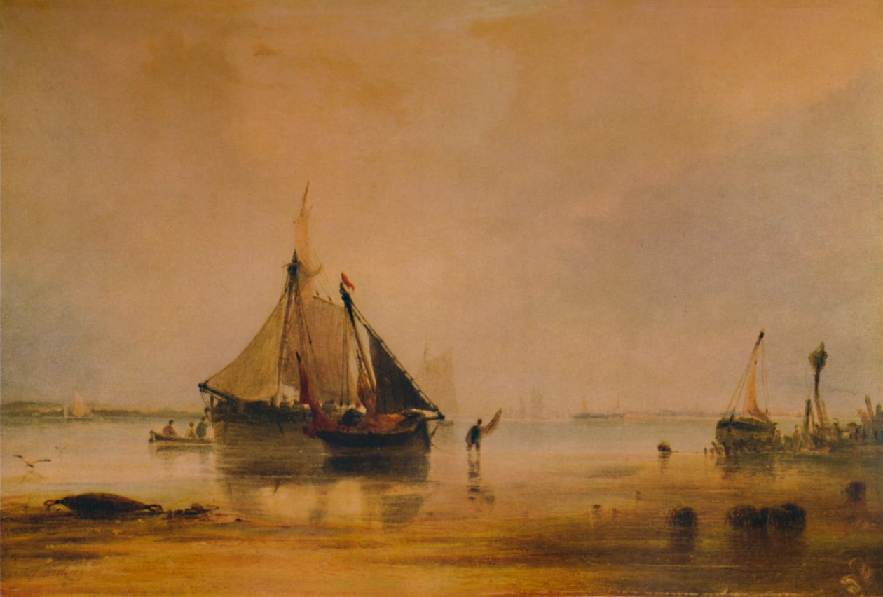Schiffe an Land bei Southampton, um 1831, 1935 von Anthony Vandyke Copley Fielding