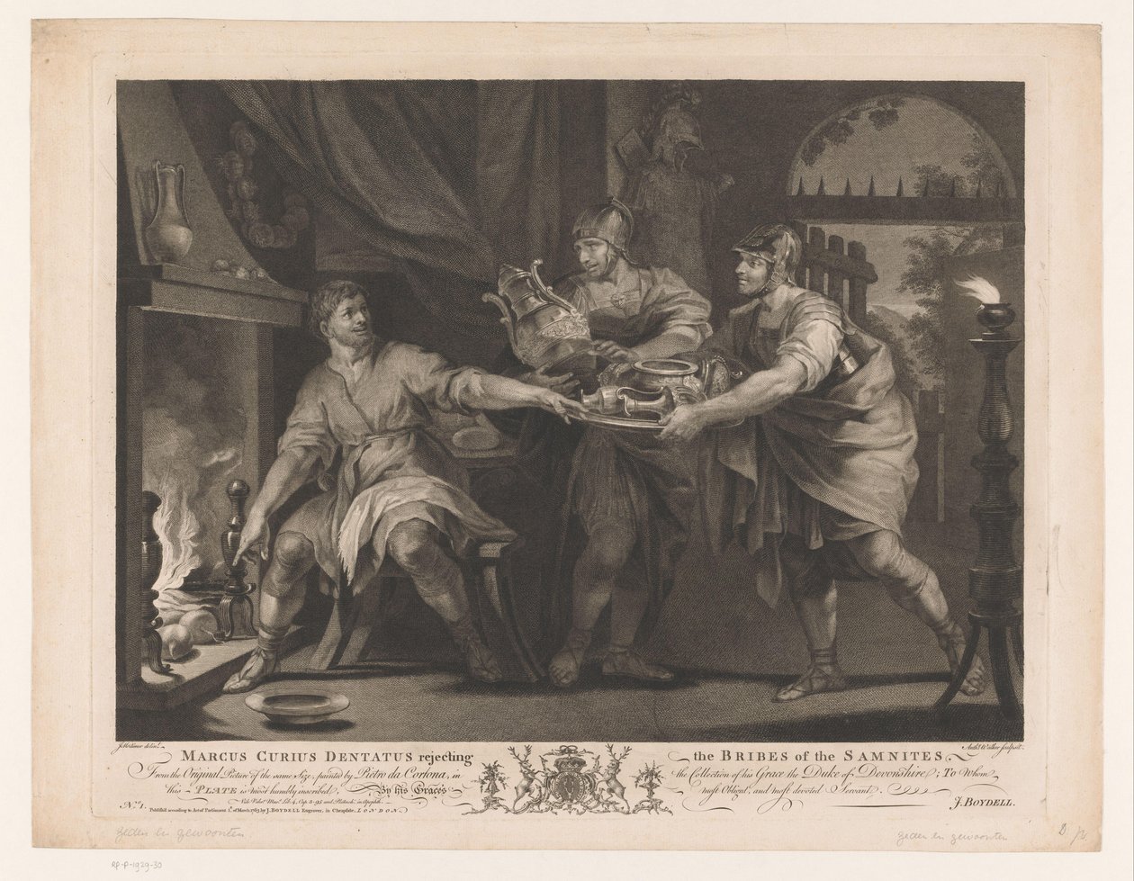 Manius Curius Dentatus lehnt die Geschenke der Samniten ab von Anthony Walker