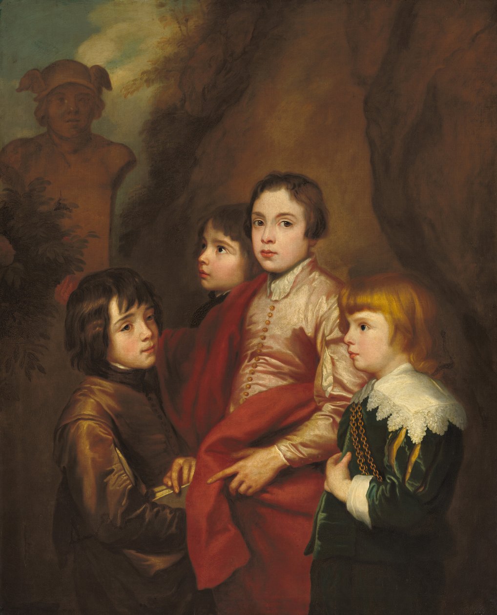 Gruppe von vier Jungen, wahrscheinlich Mitte des 17. Jahrhunderts von Anthony van Dyck