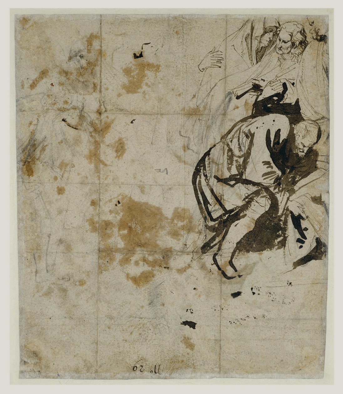 Teilweise Studie der Grablegung (verso) (1617-18) von Anthony van Dyck