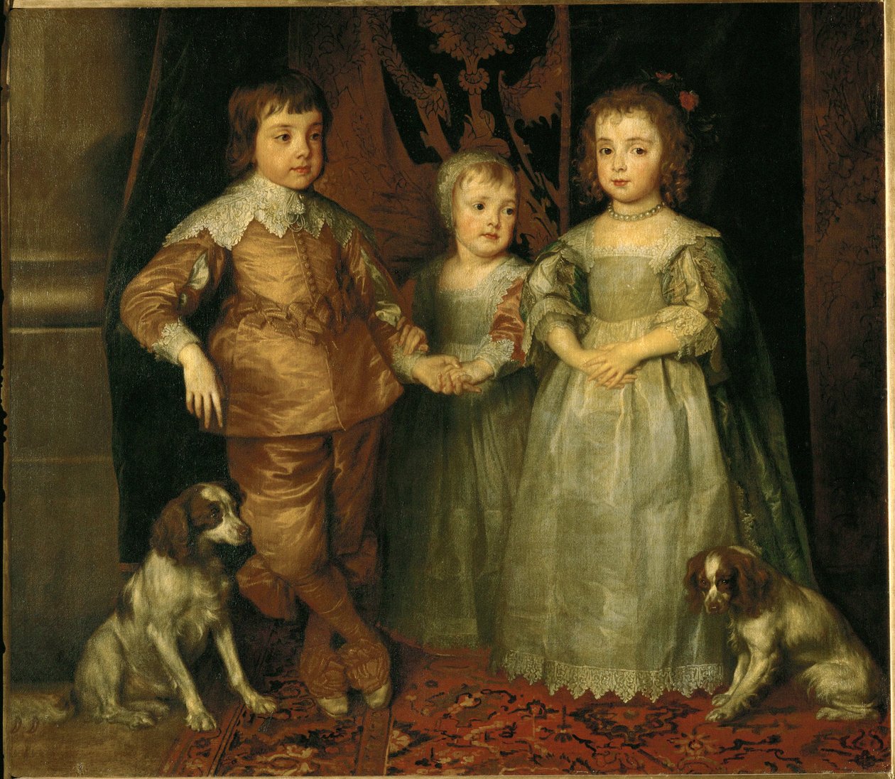 Porträts der drei ältesten Kinder von Karl I., König von England: Charles, James und Mary von Anthony van Dyck