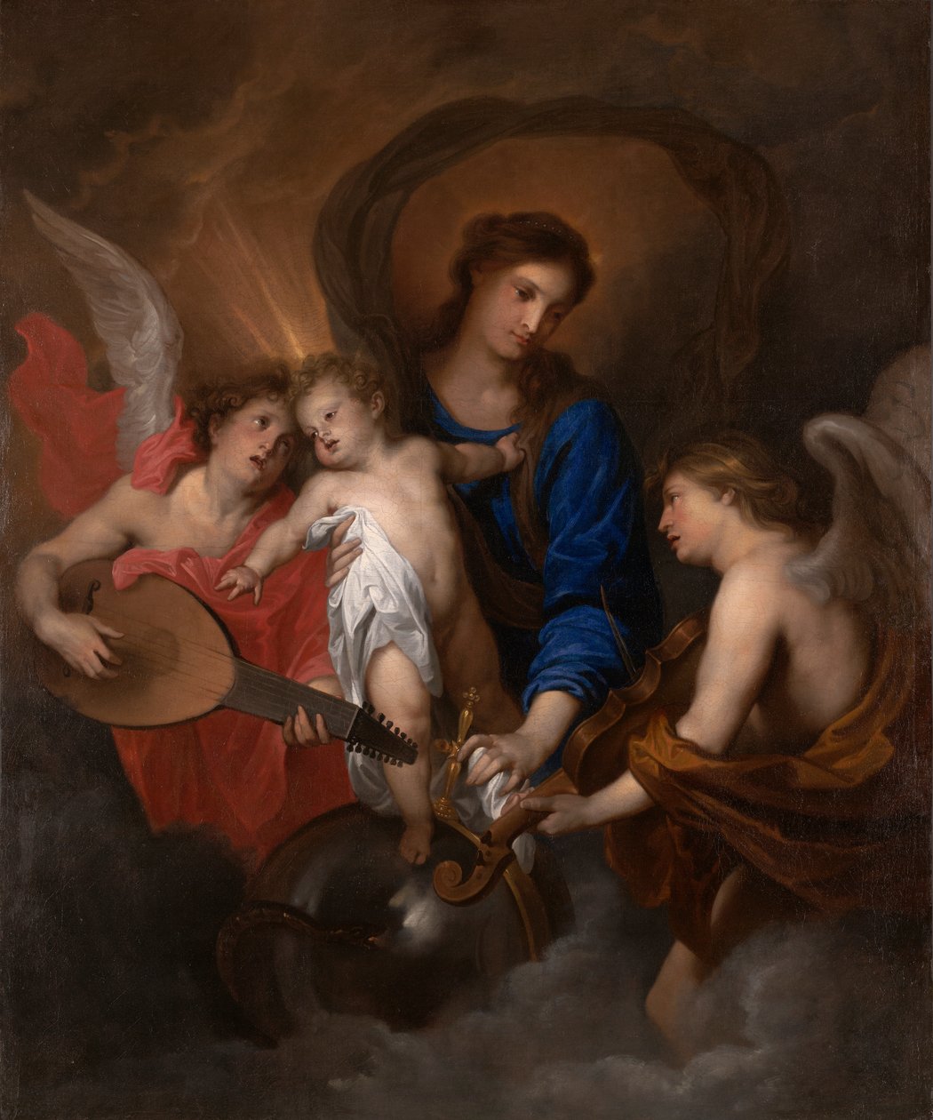Jungfrau und Kind mit musizierenden Engeln von Anthony van Dyck