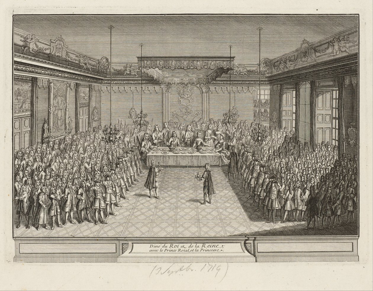 Prunkbankett im Eckparadesaal im Dresdner Schloss am 3. September 1719 von Francois Antoine Aveline