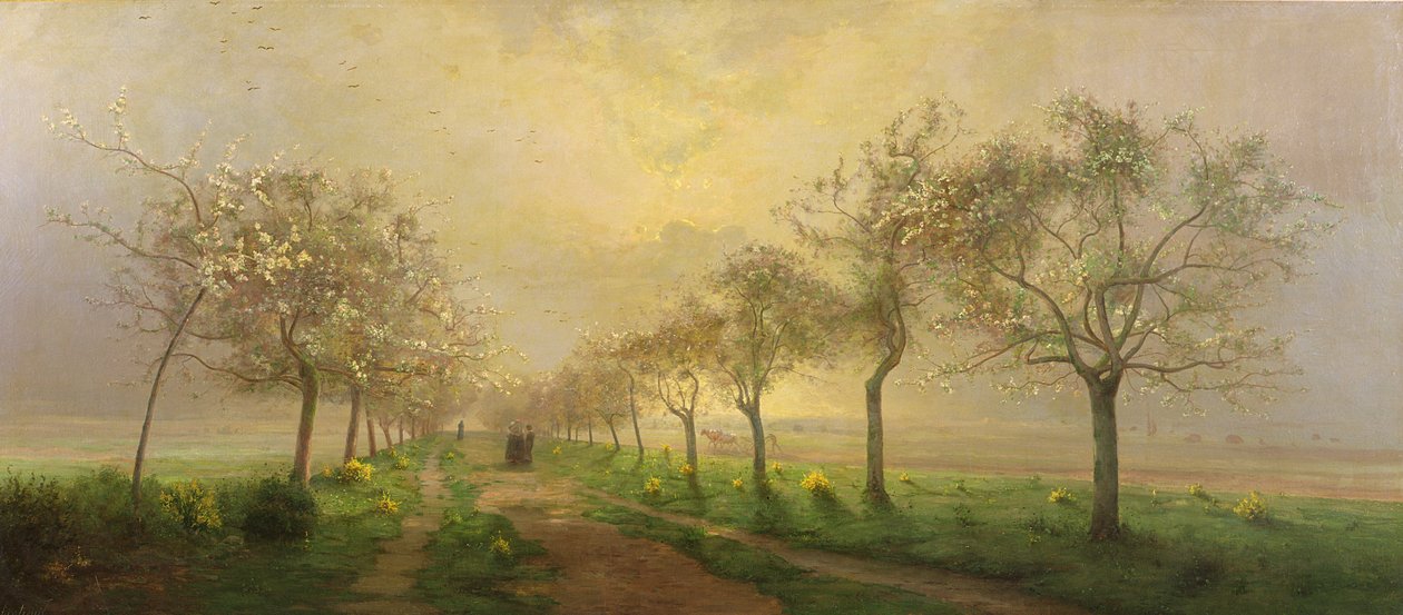 Apfelbäume und Ginster in Blüte von Antoine Chintreuil
