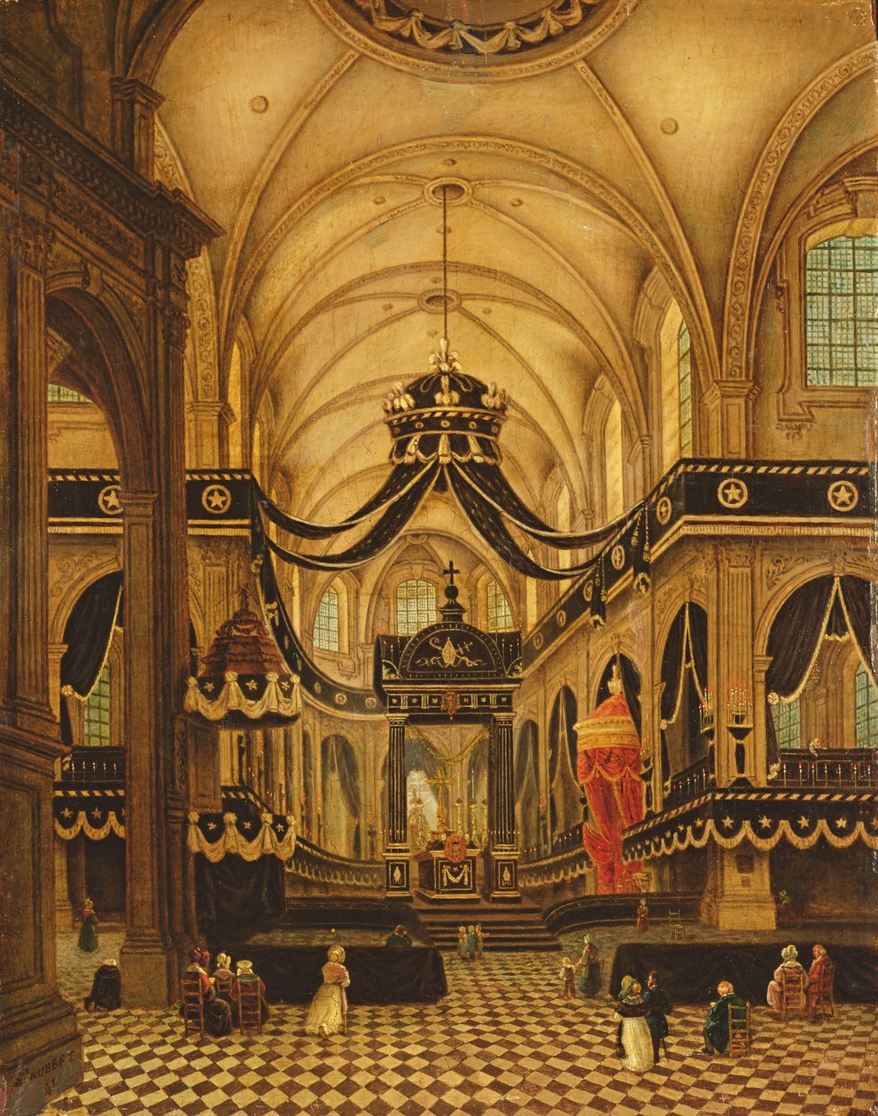 Beerdigung von Louis Belmas in der Kathedrale von Cambrai von Antoine Louis Saint-Aubert