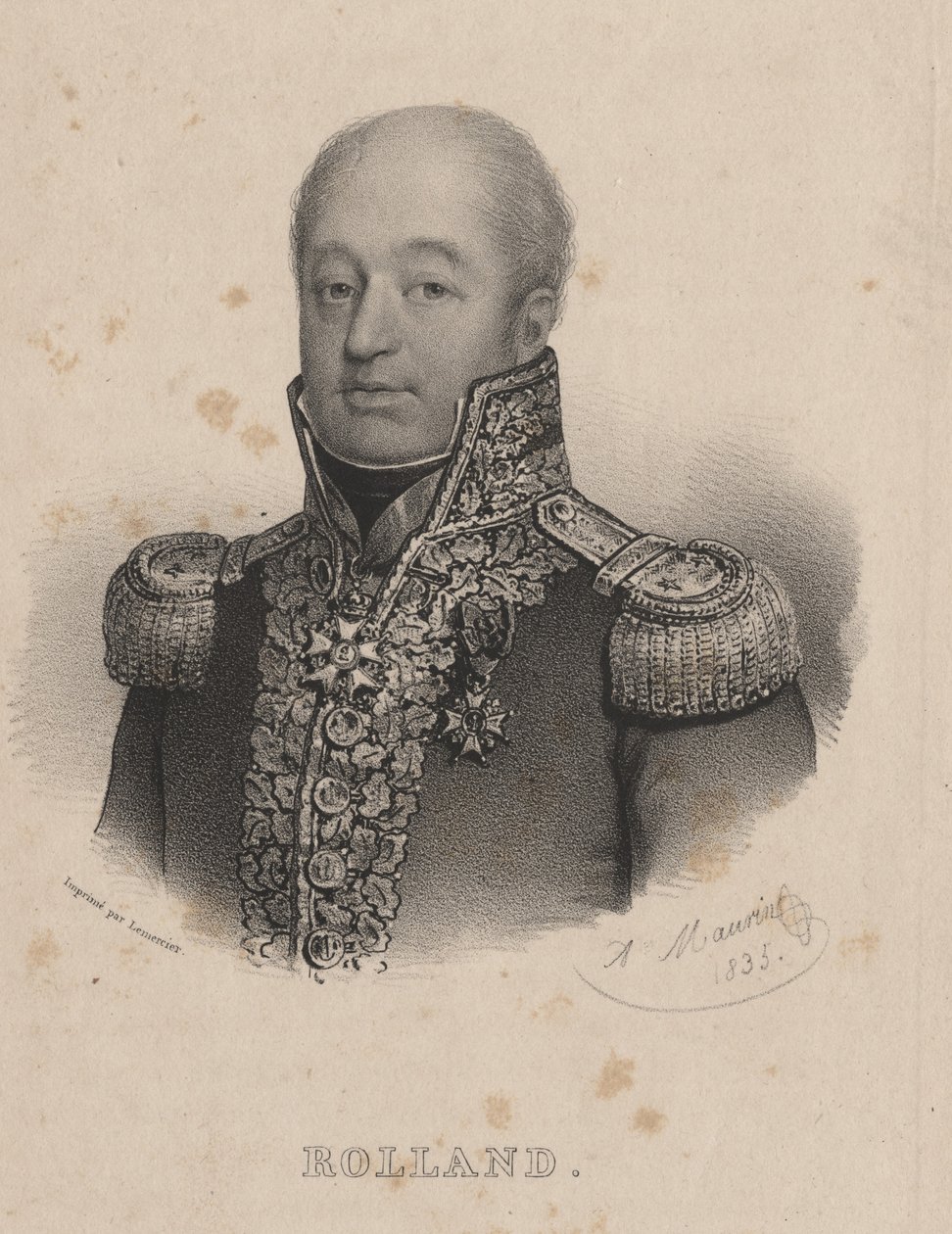 Rolland, Lithographie von Lemercier, 1835 von Antoine Maurin
