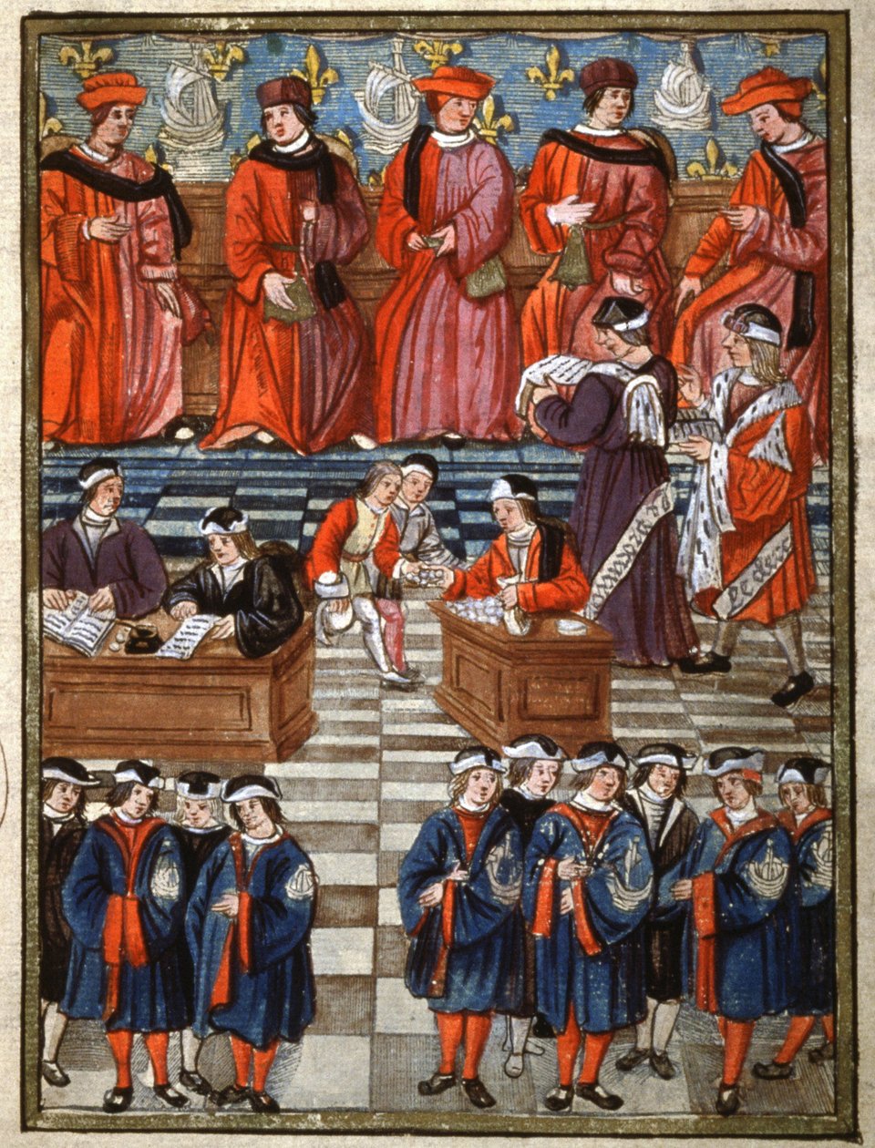 Der Prévôt und die Schöffen der Stadt Paris, Steuererhebung von Antoine (attr. to) Verard