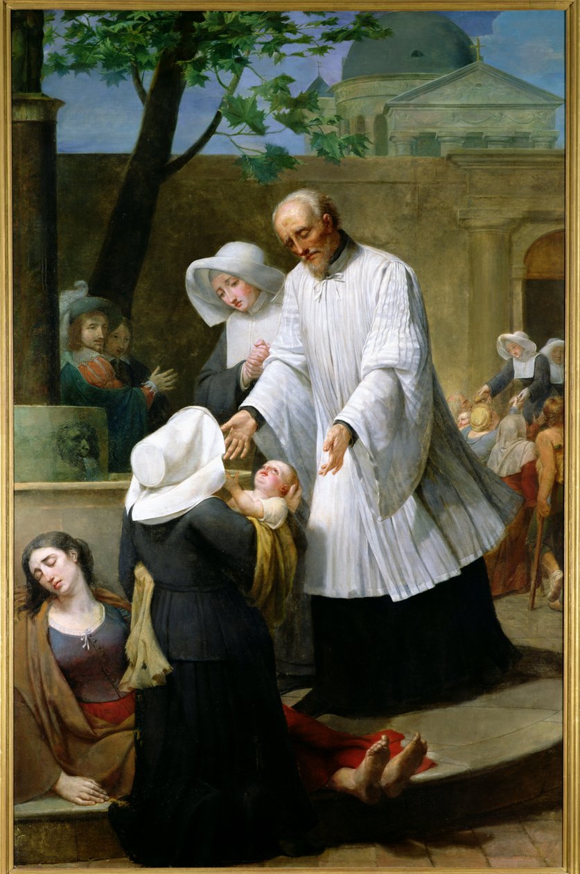 St. Vinzenz von Paul hilft den Pestkranken von Antoine Ansiaux