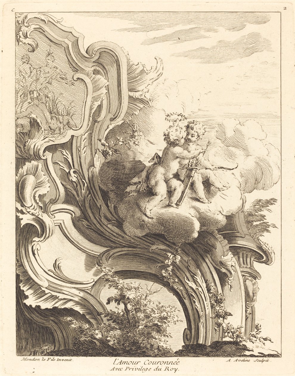 Die gekrönte Liebe von Antoine Aveline after Jean Mondon