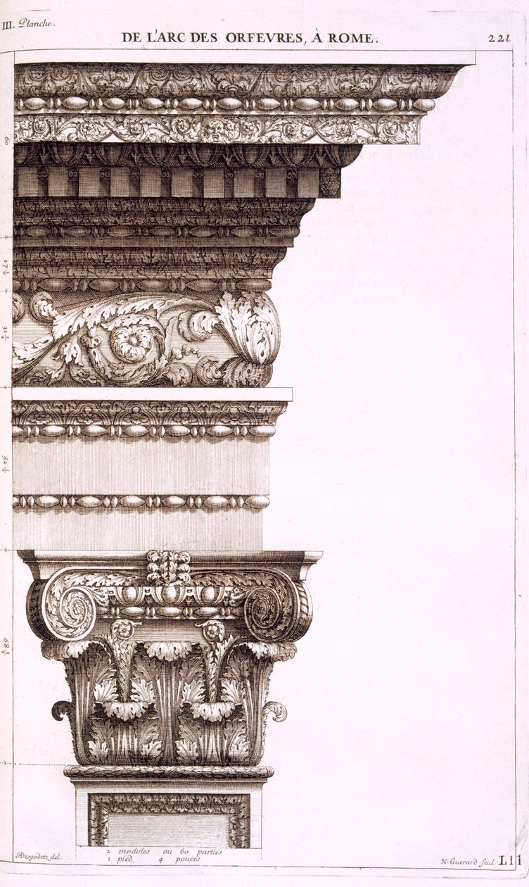 Bogen der Gold- und Silberschmiede, Rom, 1682 von Antoine Babuty Desgodets