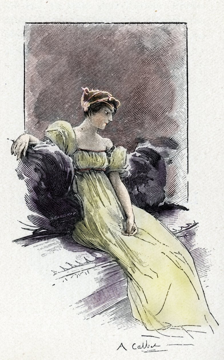 Porträt von Josephine de Beauharnais (1763-1814) zur Zeit ihrer Begegnung mit Napoleon Bonaparte (1769-1821) um 1795 von Antoine Calbet