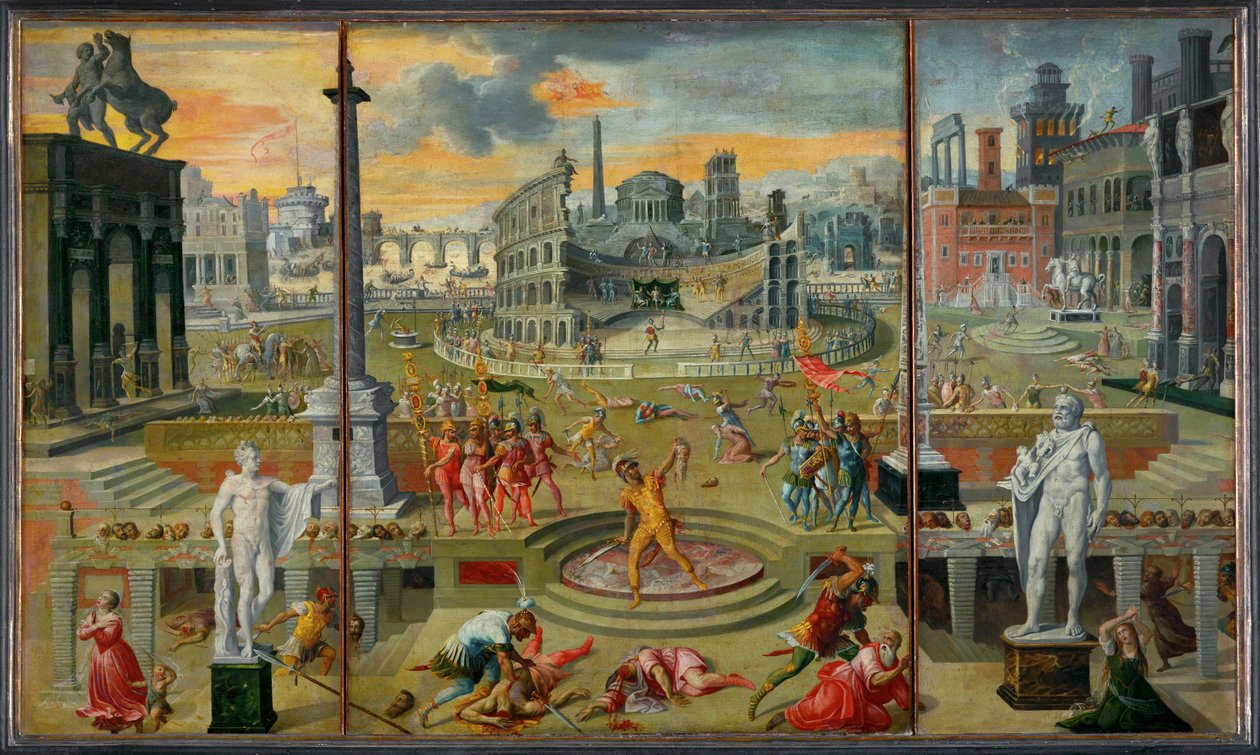 Das Massaker des Triumvirats. Anspielung auf die... von Antoine Caron