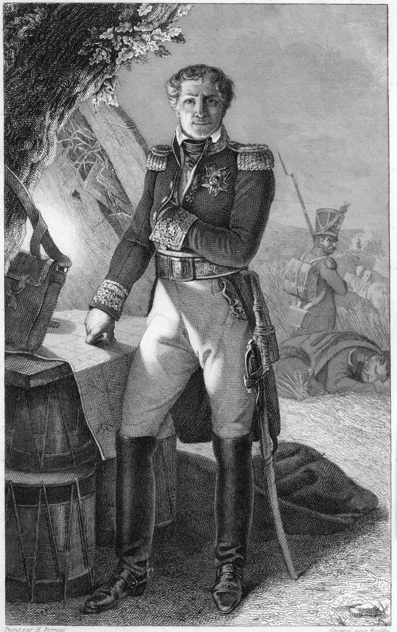 Porträt von Laurent de Gouvion Saint-Cyr (1764-1830), Marquis de Gouvion und Marschall von Frankreich von Antoine Charles Horace Vernet
