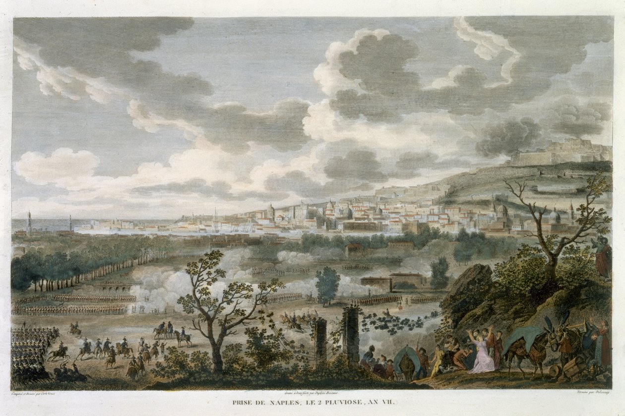 Die Eroberung von Neapel, 2 Pluviose, Jahr 7 (23. Januar 1799) graviert von Jean Duplessi-Bertaux (1747-1819) von Antoine Charles Horace Vernet
