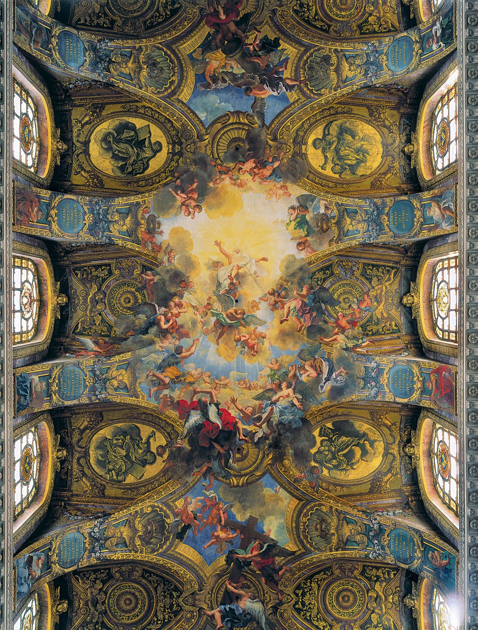 Fresken des Gewölbes der königlichen Kapelle, dekoriert von Antoine Coypel, de La Fosse und Jouvenet (Fresko) von Antoine Coypel