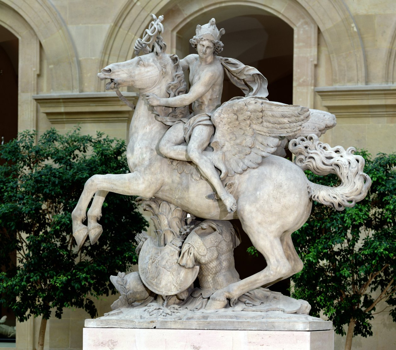 Merkur reitet Pegasus, bekannt als 