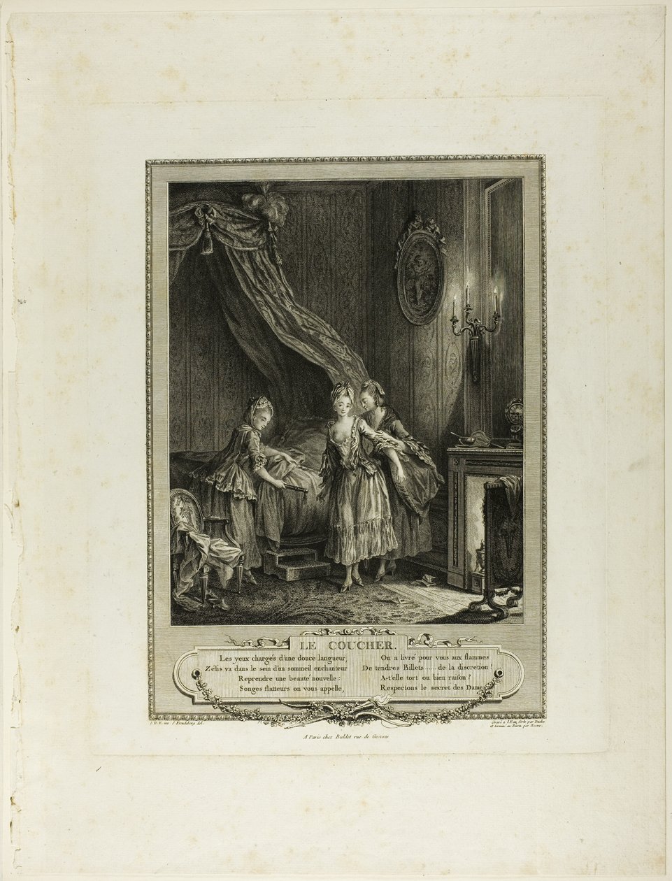 Zu Bett gehen, aus Monument du Costume Physique et Moral de la fin du Dix-huitième siècle von Antoine Jean Duclos
