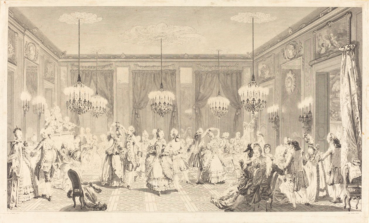 Der prächtige Ball von Antoine Jean Duclos after Augustin de Saint Aubin