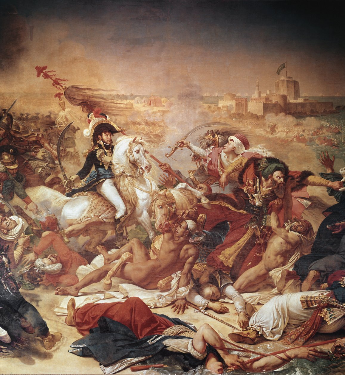 Schlacht von Abukir, General Murat kämpft gegen die osmanische Armee, Detail (1806, Öl auf Leinwand) von Antoine Jean Gros
