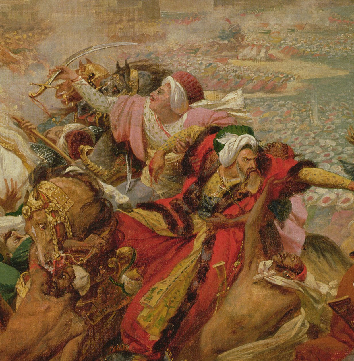 Murat besiegt die türkische Armee bei Aboukir am 25. Juli 1799 (Detail), um 1805 von Antoine Jean Gros