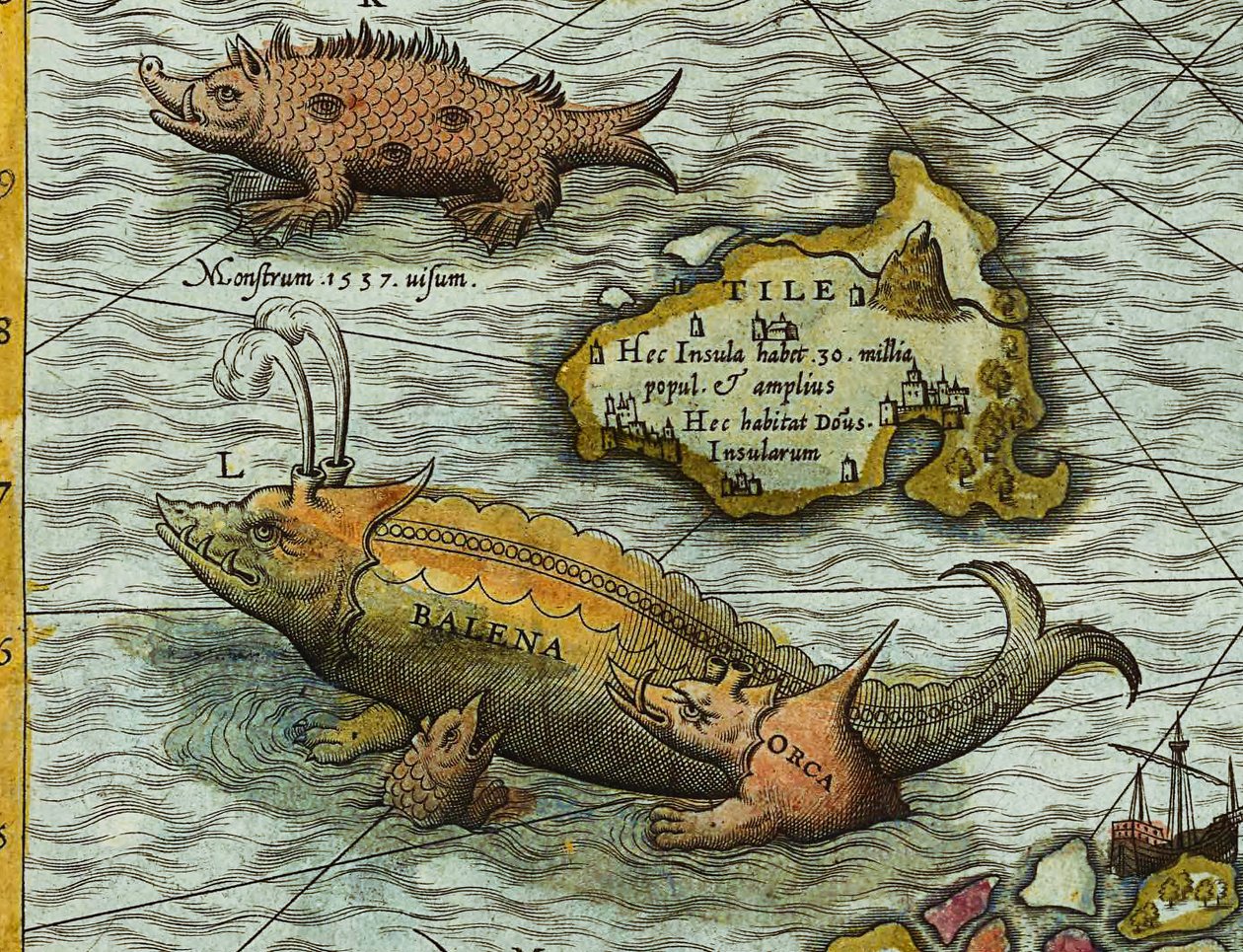 (Detail) Karte des Meeres (Carta marina) von Olaus Magnus von Antoine Lafrery