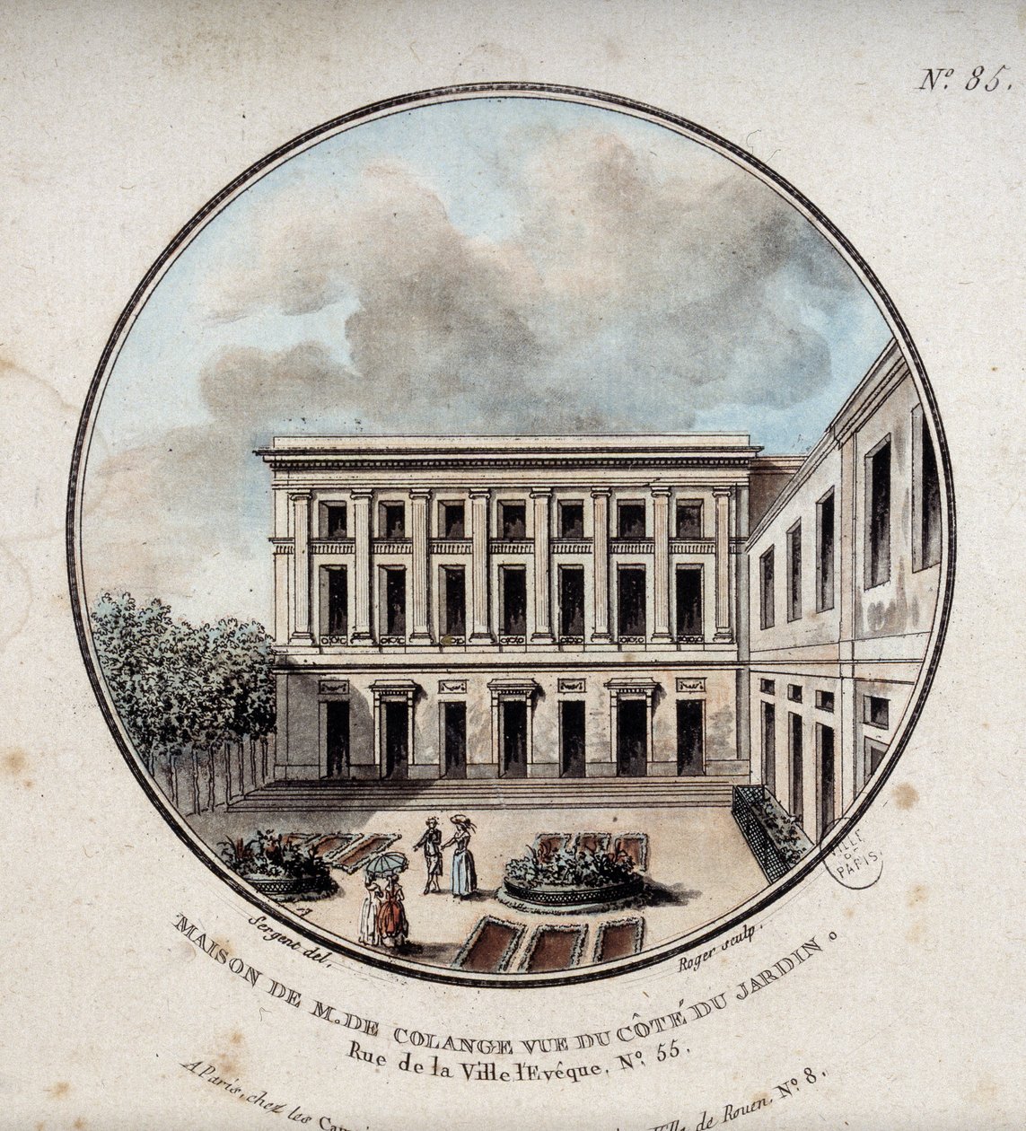 Haus von M. de Colange, Ansicht vom Garten (rue Ville-l
