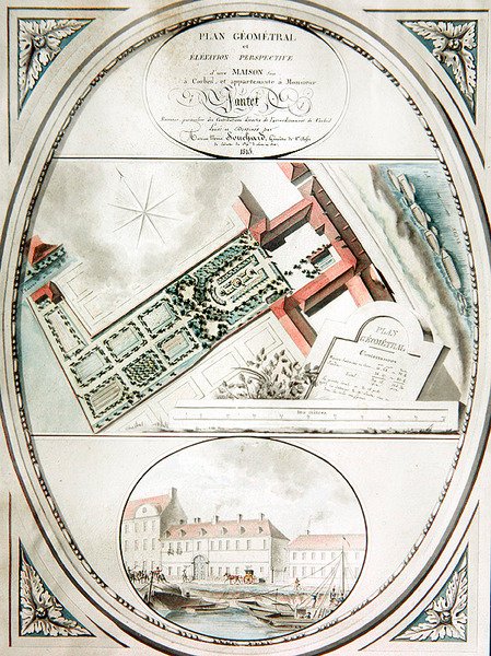 Plan des Hauses und Gartens von M. Pantet von Antoine Marie Souchard