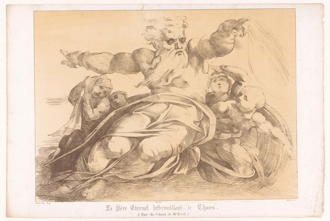 Die Erschaffung der Erde aus dem Chaos durch Gott von Antoine Maurin