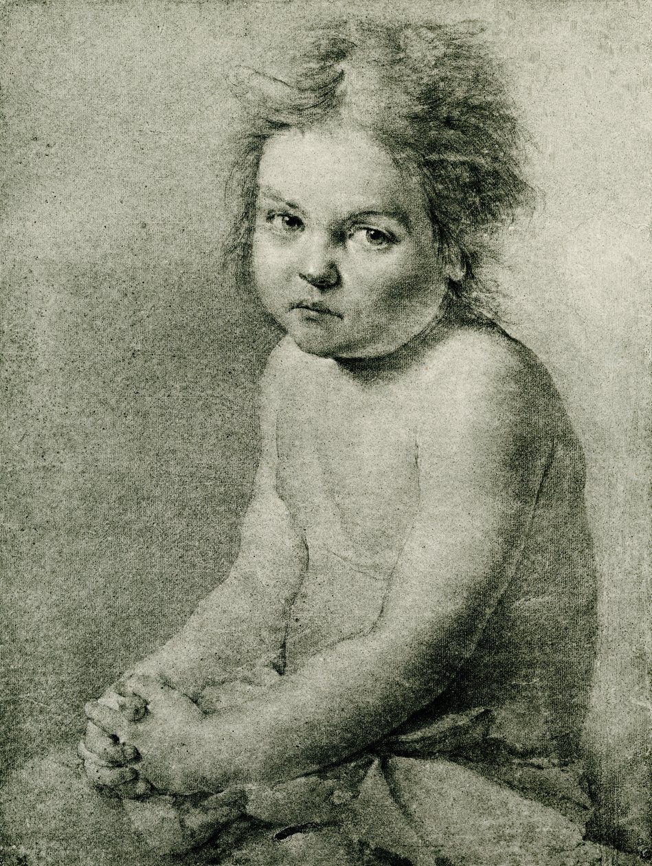 Naturstudie für ein nacktes und sitzendes Mädchen von Antoine Pesne