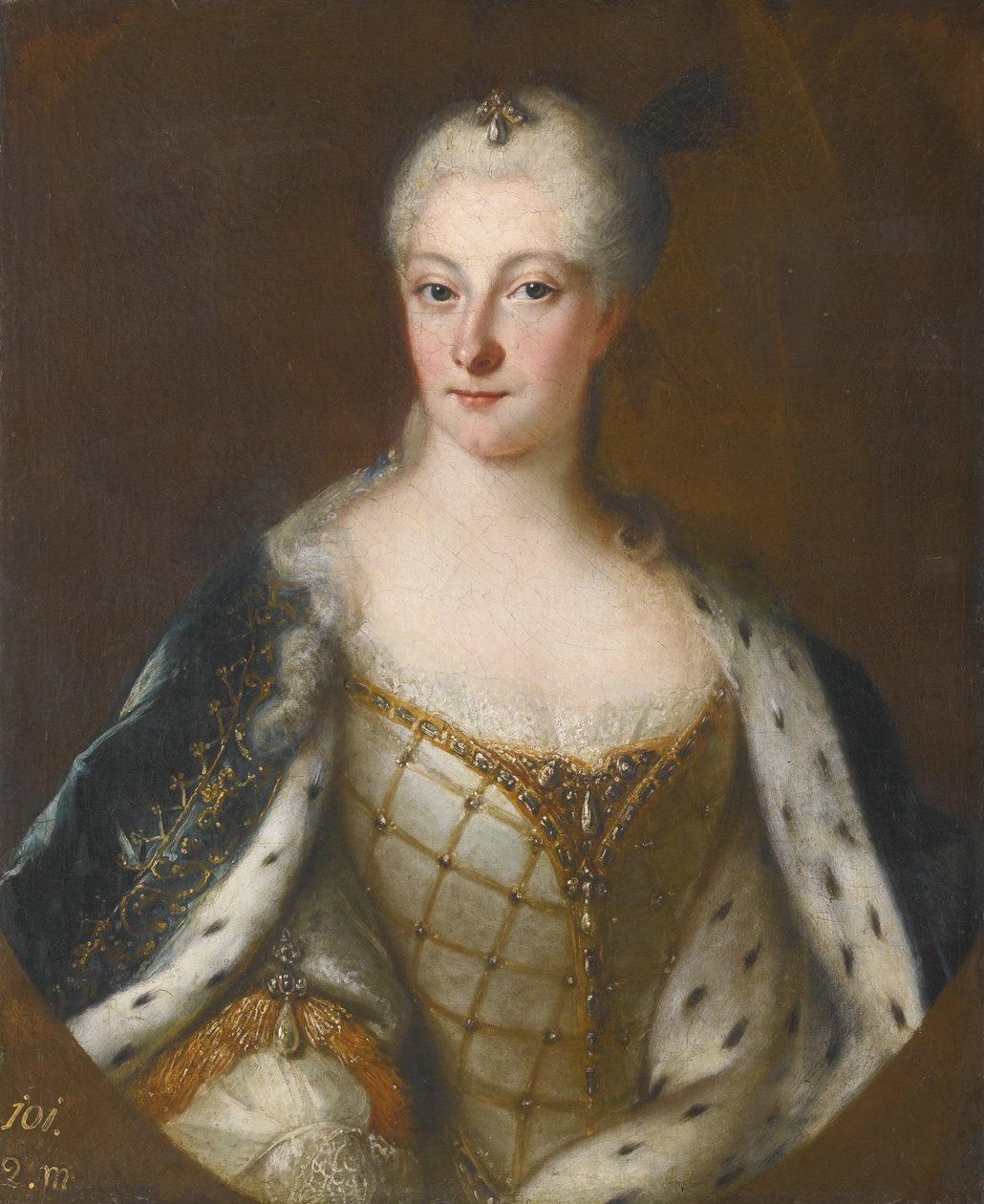 Porträt von Henriette Maria von Brandenburg-Schwedt von Antoine Pesne School