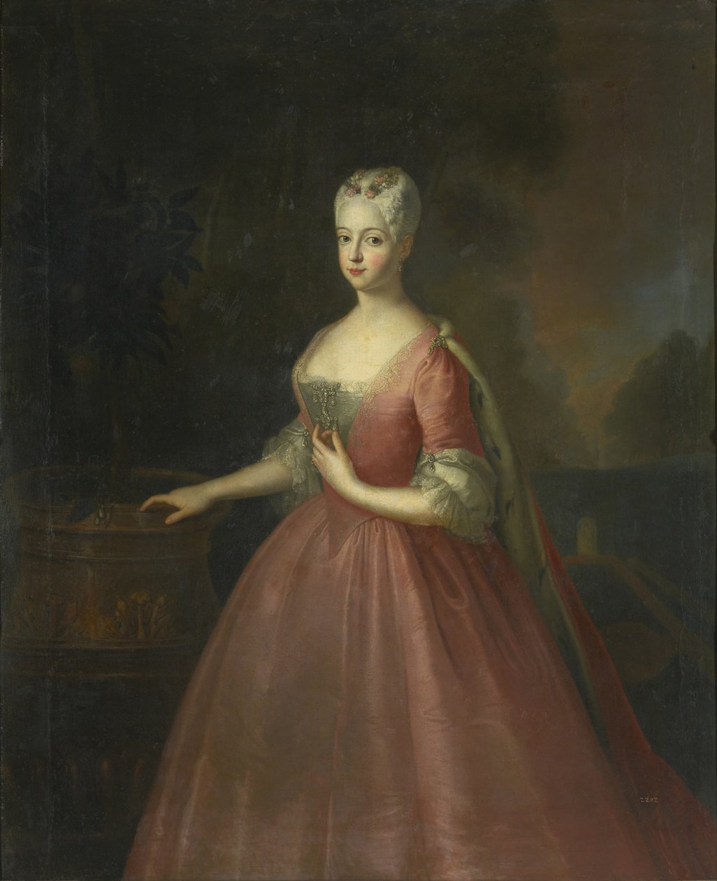 Porträt von Prinzessin Friederike Luise von Preußen, Markgräfin von Brandenburg-Ansbach von Antoine Pesne School